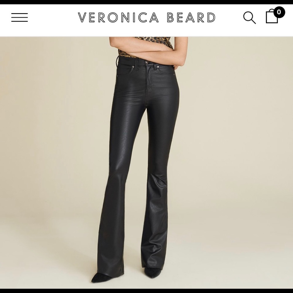 High Rise Skinny Flare Vegan Leather Jean